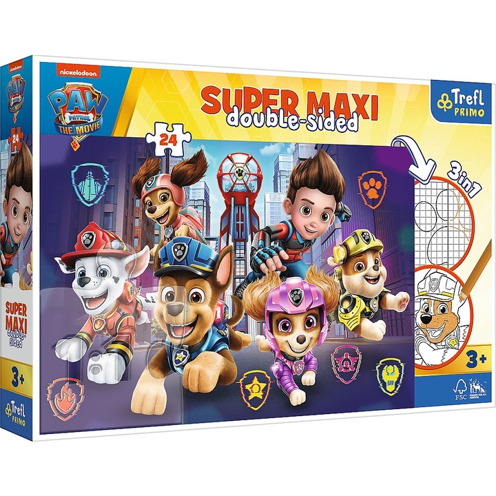 Puzzle Trefl Primo Super Maxi - Paw Patrol, Echipa cateilor, 24 piese