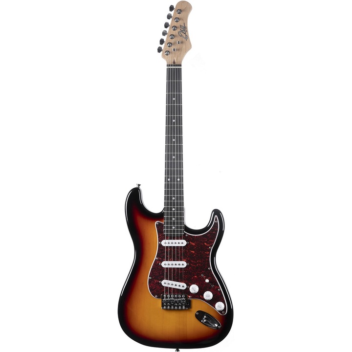 Chitara electrica, Eko, ST100, Tremolo Bridge, 3 adaptoare simple, Brown Sunburst