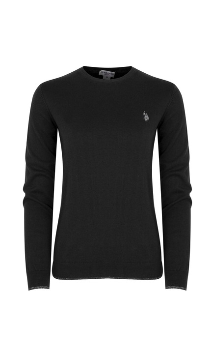 Дамски пуловер U.S. Polo Assn. - Meg- черен с кашмир 2XL