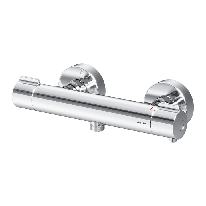Termosztatikus csaptelep AM.PM Gem FGA40000 zuhanyhoz, termosztatikus zuhanycsaptelep, kerámiapatron, Neoperl levegőztető, króm