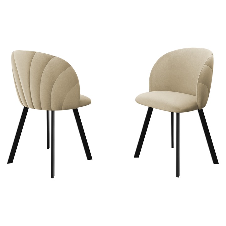 Scaun tapitat JK99, MIRJAN24, bej, 52x51x80 cm