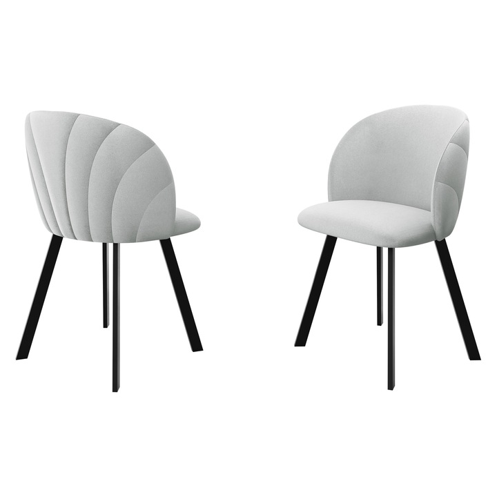 Scaun tapitat JK99, MIRJAN24, gri deschis, 52x51x80 cm