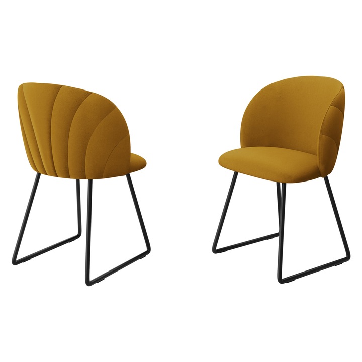 Scaun tapitat JK99 M, MIRJAN24, galben, 53x51x80 cm