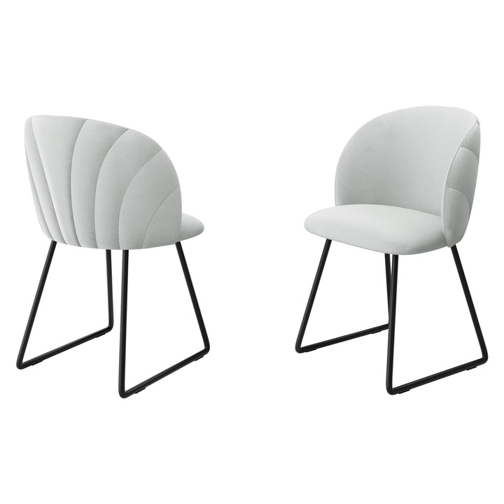 Scaun tapitat JK99 M, MIRJAN24, gri deschis, 53x51x80 cm