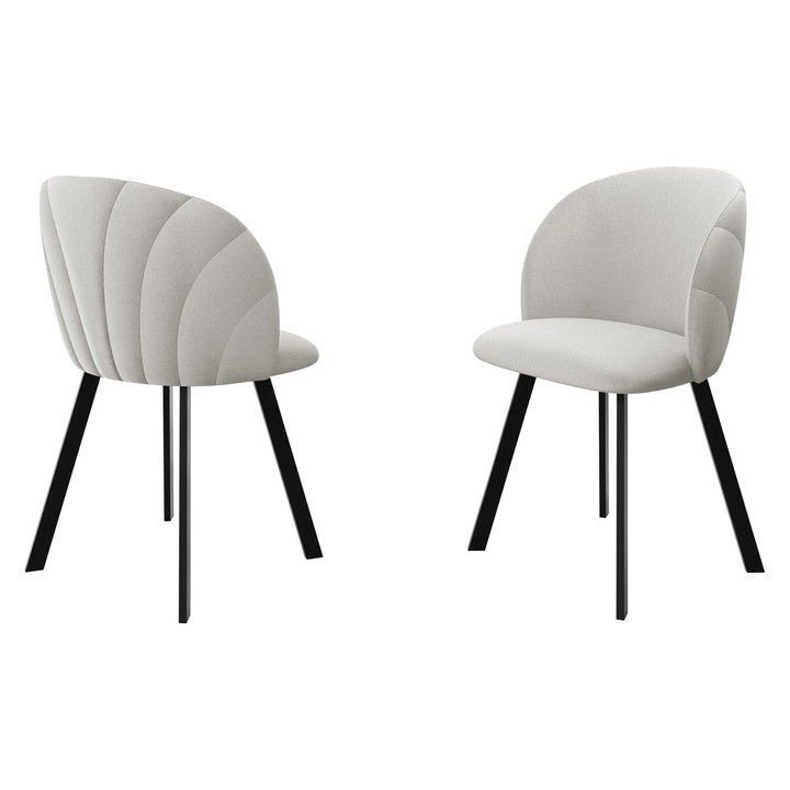 Scaun tapitat JK99, MIRJAN24, crem, 52x51x80 cm