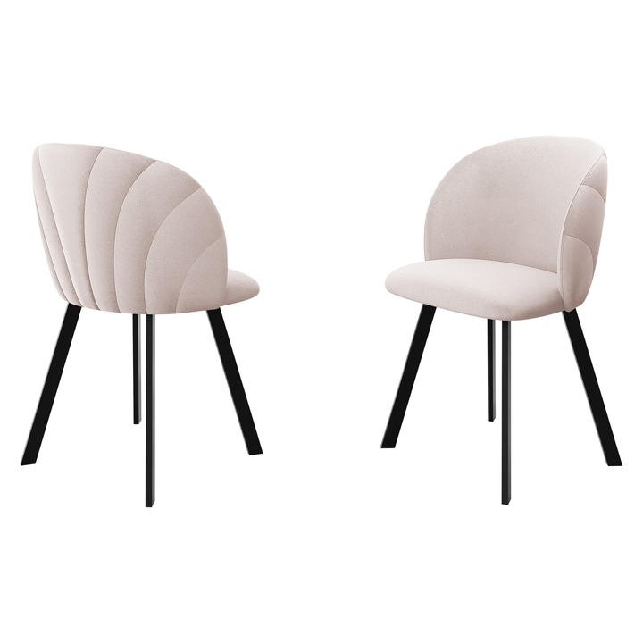 Scaun tapitat JK99, MIRJAN24, roz, 52x51x80 cm