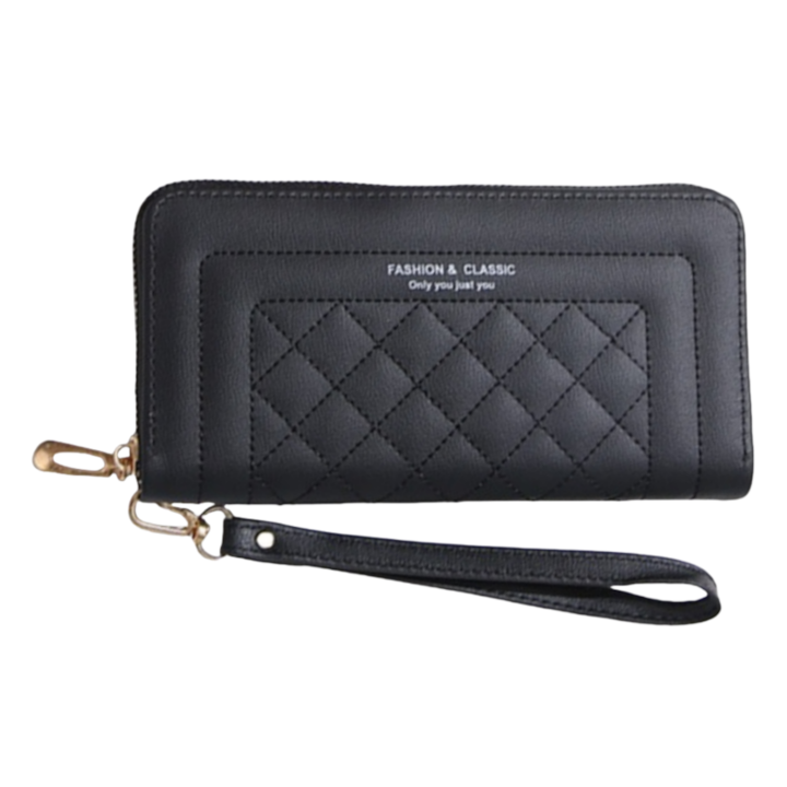 Топ 20 Най-Красивите Луксозни Дамски Портмонета за 2025 Година Дамски портфейл, Vanaxalife®, RFID блокиране, съединител за телефон с цип, PU, 19 x 2,5 x 10 CM, черен