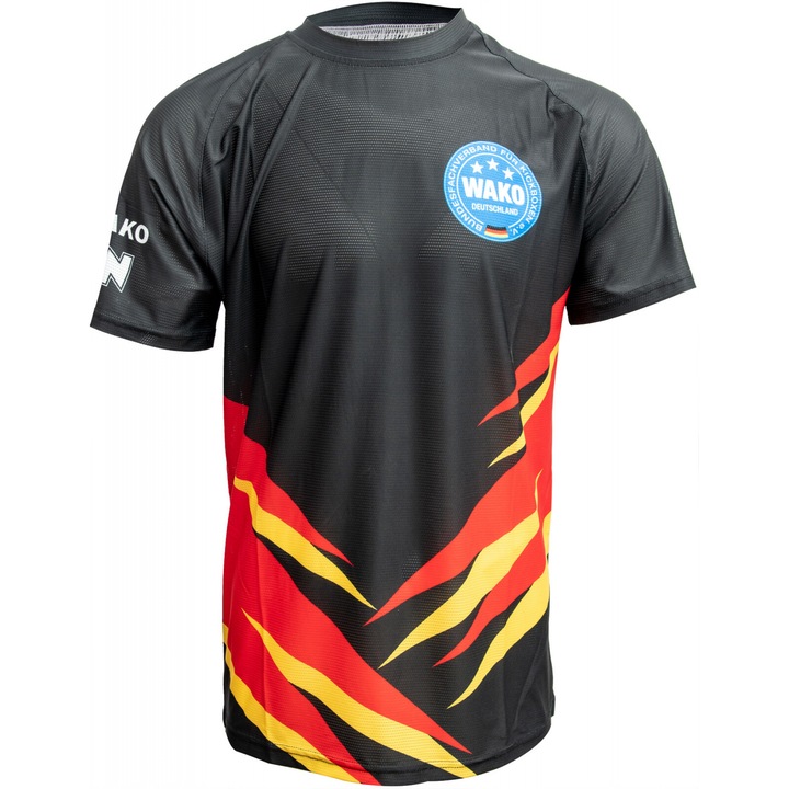 Tricou „We Are Wako”, Top Ten, Negru, marimea XS, Rosu/Negru/Galben