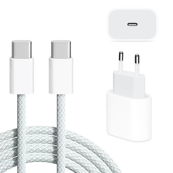 30 W-os gyorstöltő 100 cm-es USB-C kábellel iPhone 16/15-höz, kompatibilis a Type-C eszközökkel