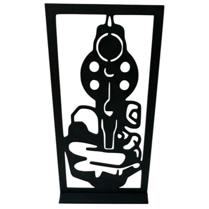 Decoratiune pistol revolver, negru, PLA