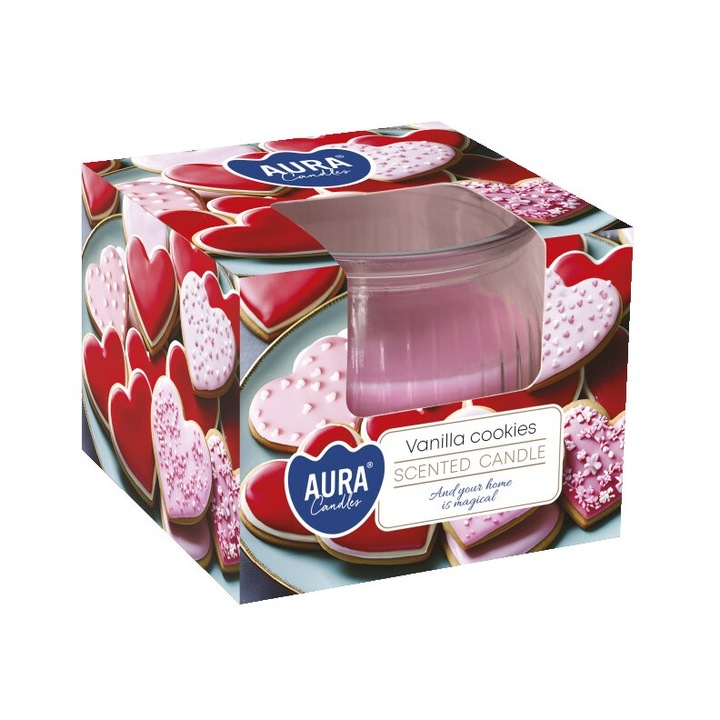 Свещ Aura Vanilla Cookies, Декоративна, С аромат на SN69-436