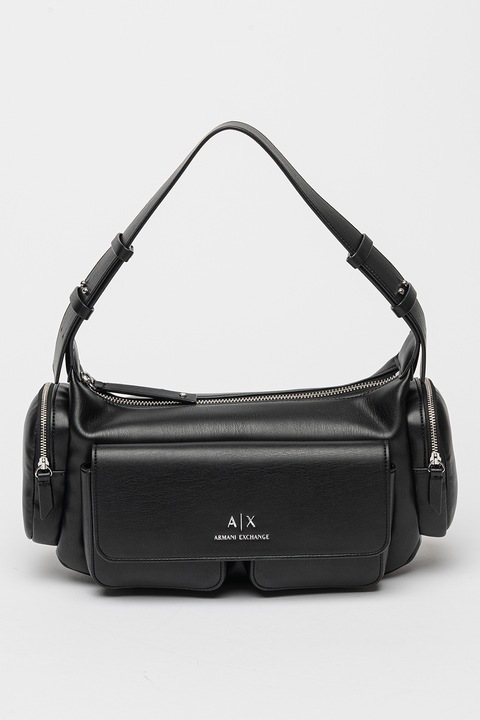 ARMANI EXCHANGE, Geanta de umar cu buzunare exterioare, Negru