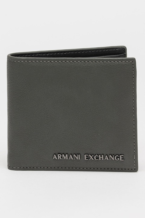 ARMANI EXCHANGE, Портфейл Tulum с двойно прегъване, Tъмносив