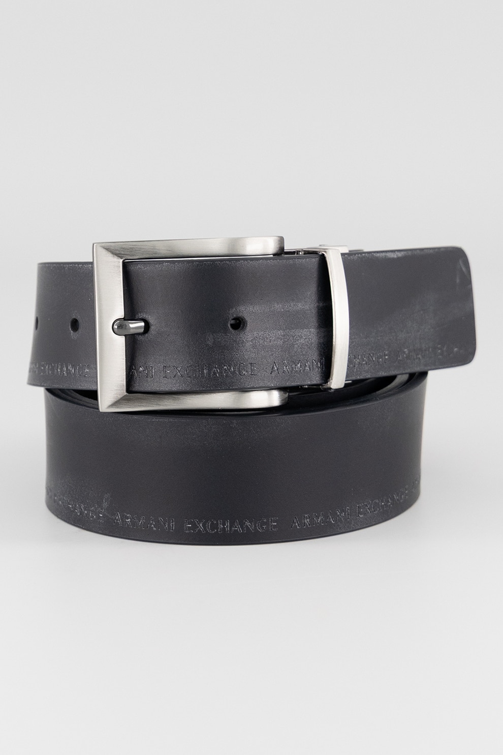 ARMANI EXCHANGE, Curea din piele cu logo, Negru