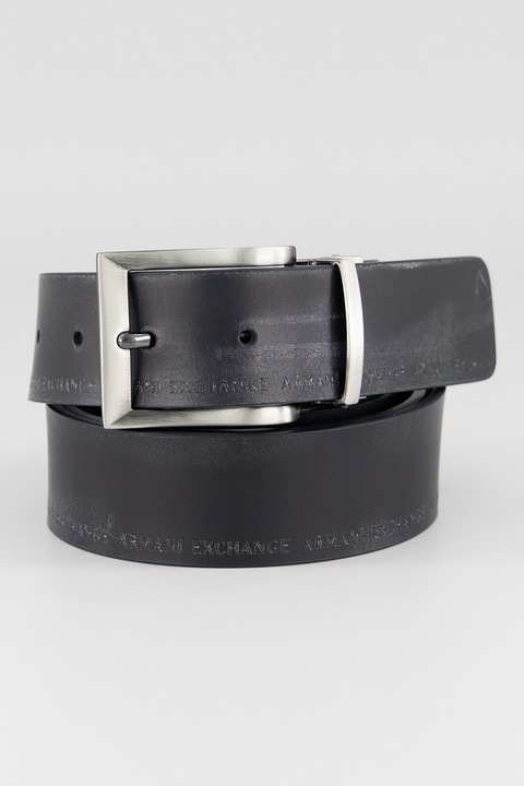 ARMANI EXCHANGE, Curea din piele cu logo, Negru
