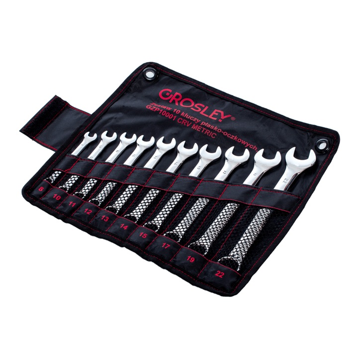 Set chei GROSLEY 8-22mm 10 parti lustruite (poate fi rulat intr-o punga)