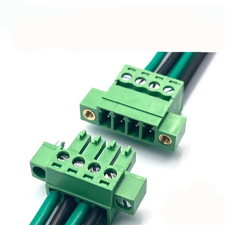 Set 2 conectori electrici 4 pini, mama-tata, pas 3.81mm pentru PCB