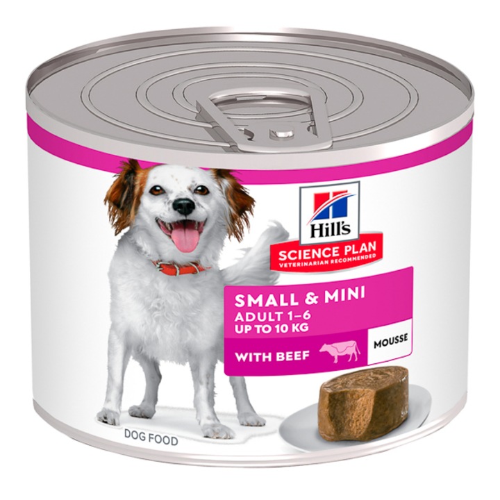 Hrana Umeda pentru Caini Hill's SP Canine Adult Small & Mini Mousse Beef, 200g