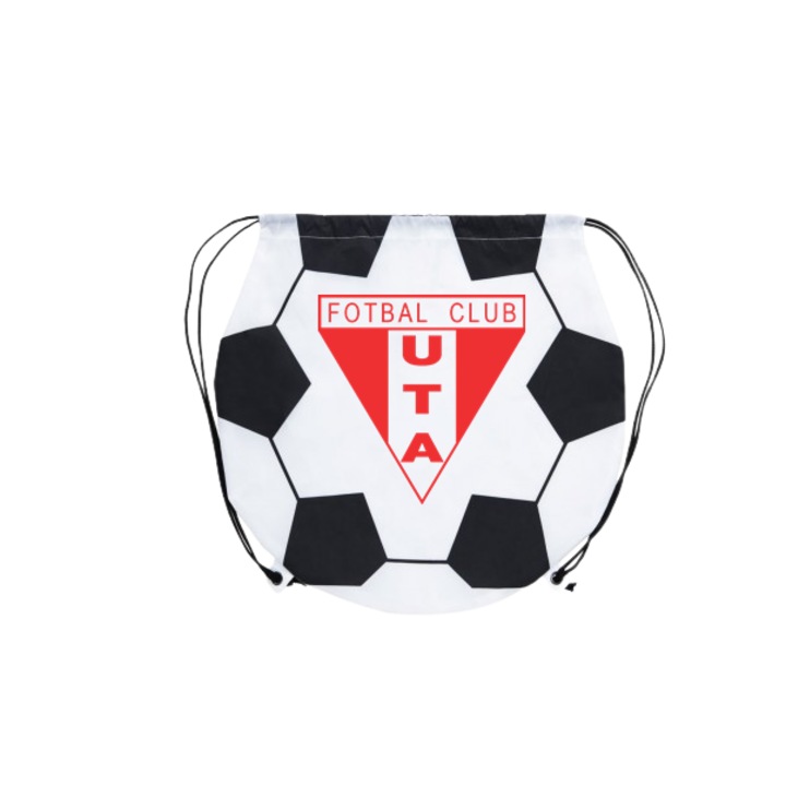 Rucsac minge de fotbal cu sigla echipei de fotbal UTA Arad, poliester, alb