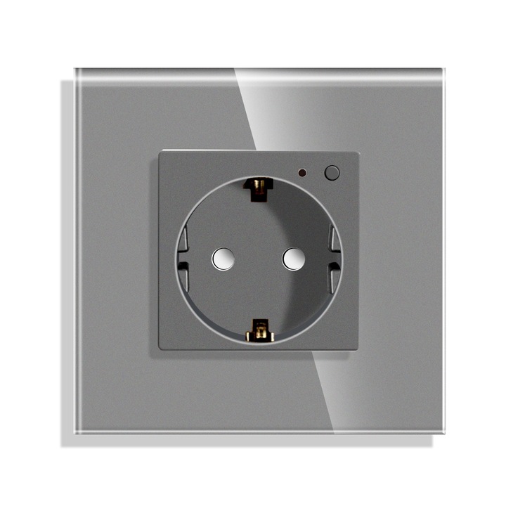 LUXION Okos Zigbee Konnektor Üvegkerettel, Fogyasztásfigyeléssel, Amazon Alexa és Google Home Alkalmazásvezérlés, Szürke