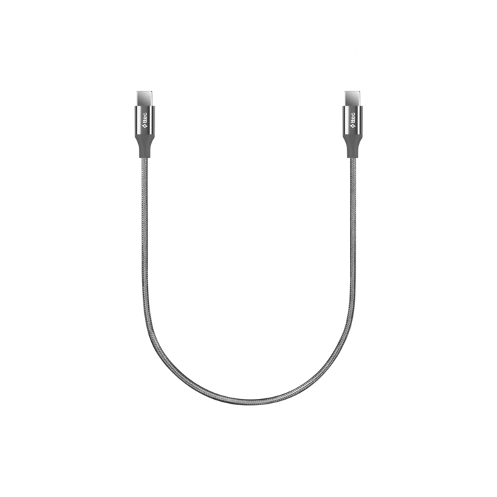 Data кабел ttec, Type-C към Type-C, 30cm, 65W, Fast Charge, Сив