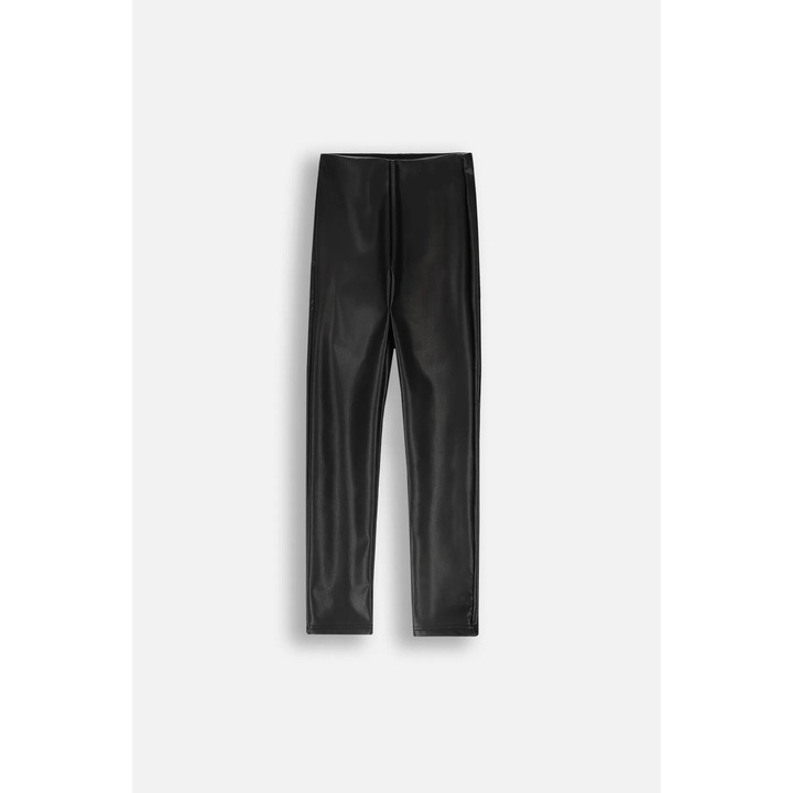 Gyerek nadrág, Coccodrillo, hosszú leggings, magas derék, műbőr, fekete