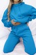 Trening Dama, StreetWear, Hanorac Si Pantaloni De Trening, Croiala Lejera, Talie Inalta, Albastru, M
