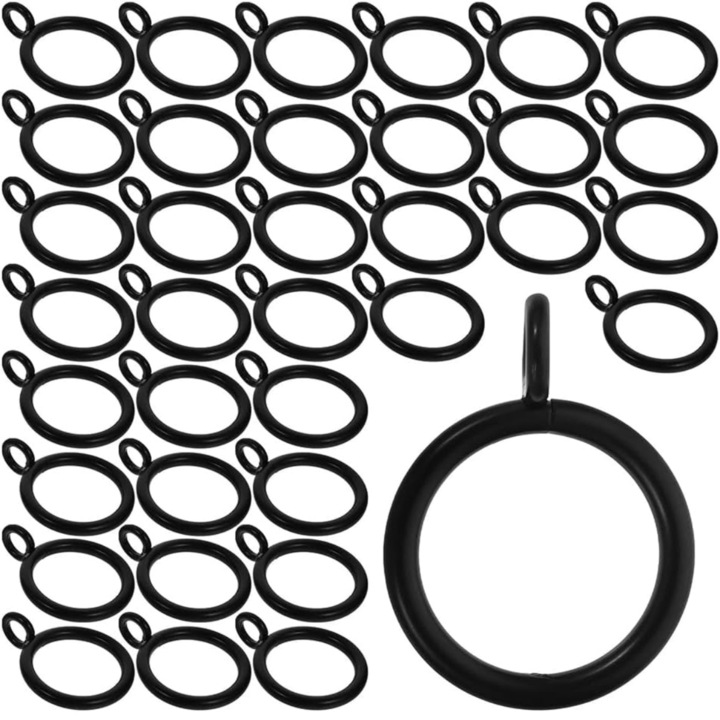 Inele Perdea Home Sweet Paradise® Plastic Rezistent Diametru 3.2 Cm Negru, Set 10 Inele Perdea Cu Montaj Rapid Si Alunecare Lina, Inele Perdea Pentru Sina Si Bara Standard, Accesorii Ferestre Durabile Pentru Draperii Si Perdele, Fixare Sigura