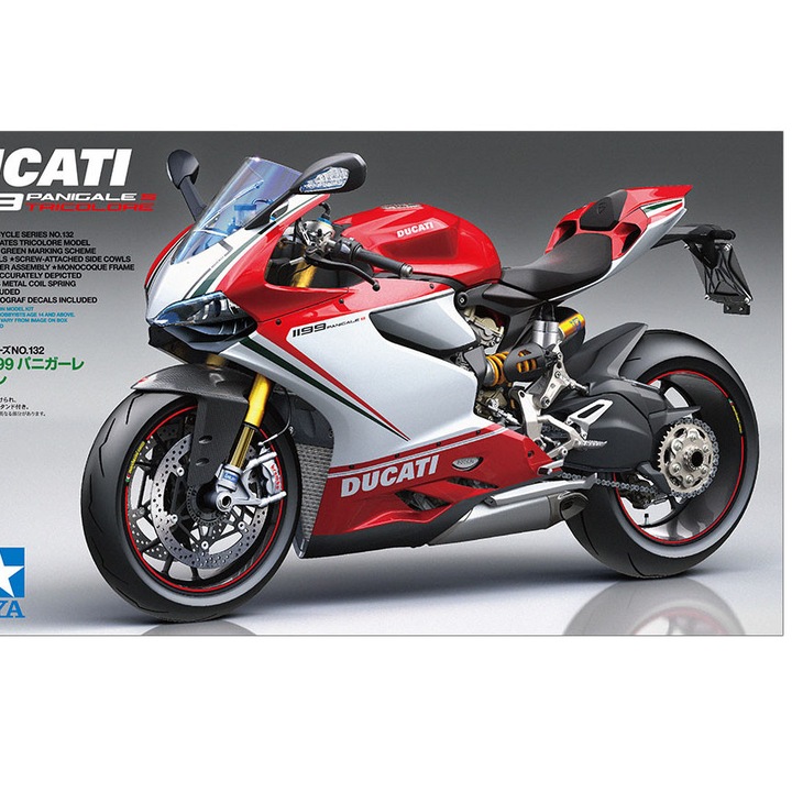 Macheta Motocicleta de construit Tamiya Ducati 1199 Panigale S Tricolore +14ani 1:12 TAM 14132