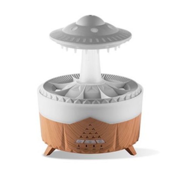 Difuzor de Arome Dreamy, 350 ml, Control Telecomandă, 7 Culori LED, Maro