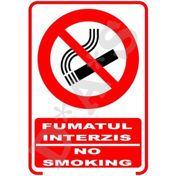 Set de 2 indicatoare A5 - fumatul interzis Engleza Set de 2 indicatoare A5 - fumatul interzis Engleza