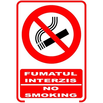 Set de 4 indicatoare A6 - fumatul interzis Engleza Set de 4 indicatoare A6 - fumatul interzis Engleza