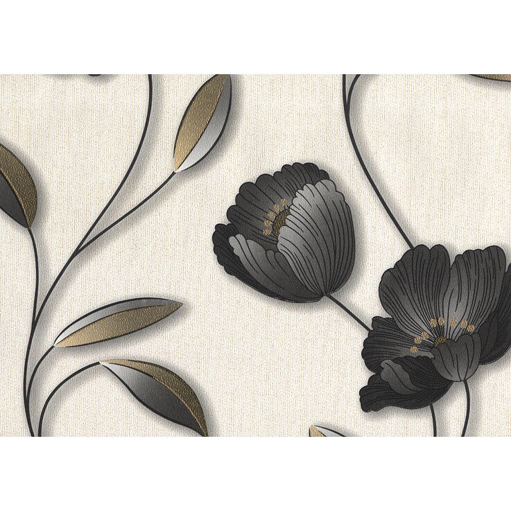 Tapet DEGRETS 031-01 hartie Mira alb-negru sizes 0.53m x 10.05m = 5.3 mp