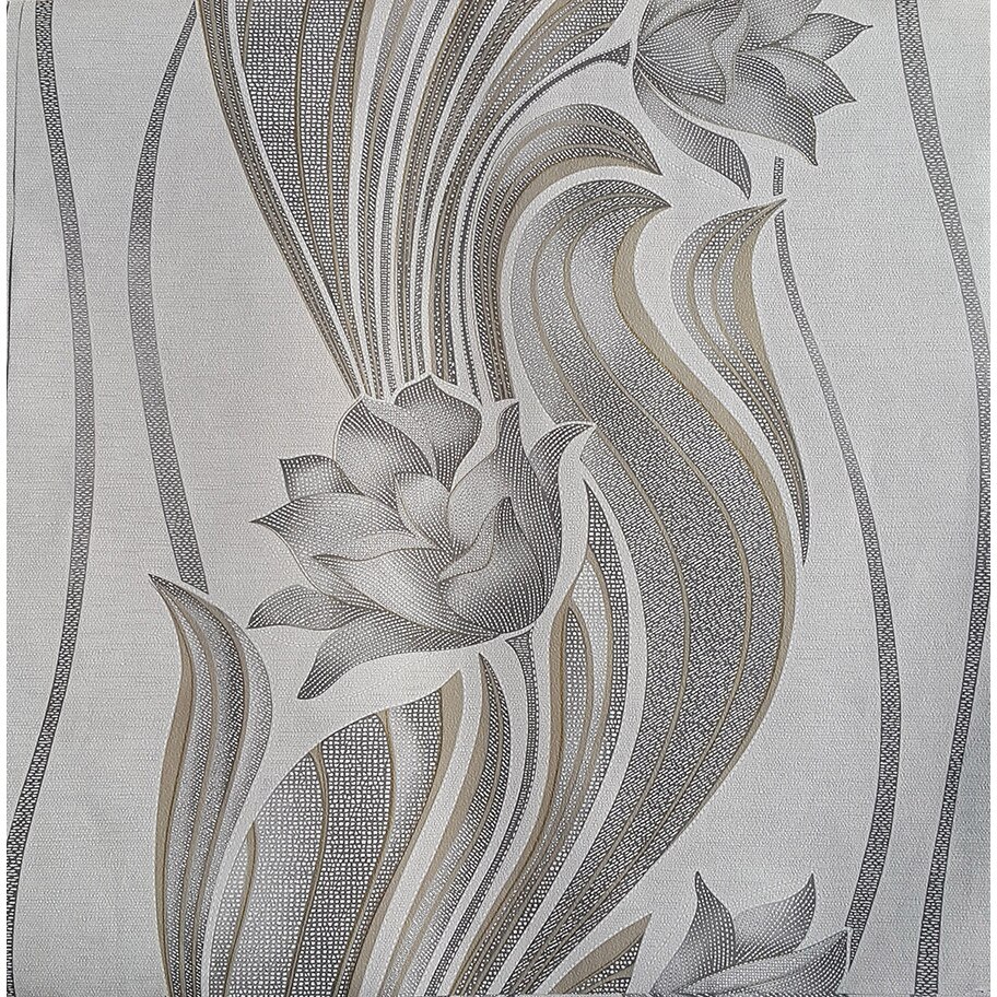 Tapet DEGRETS 035-01 hartie Nora alb-aur sizes 0.53m x 10.05m = 5.3 mp