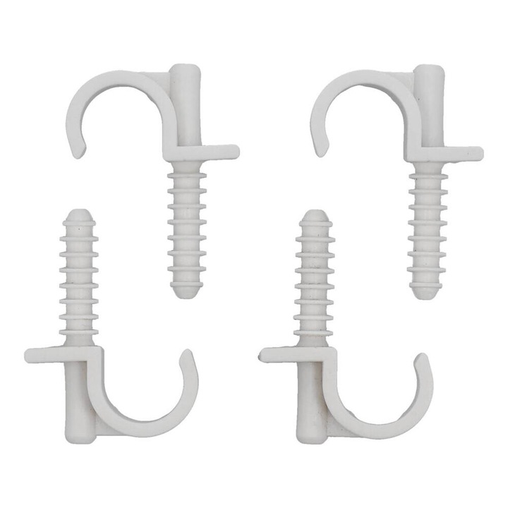 VOREL Set 4 cleme simple cu montare rapida pentru tevi PVC, PE, PE-X, PP, PB, 18 mm