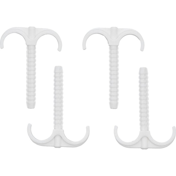 VOREL Set 4 carlige duble cu montare rapida pentru tevi PVC, PE, PE-X, PP, PB, 15-28 mm