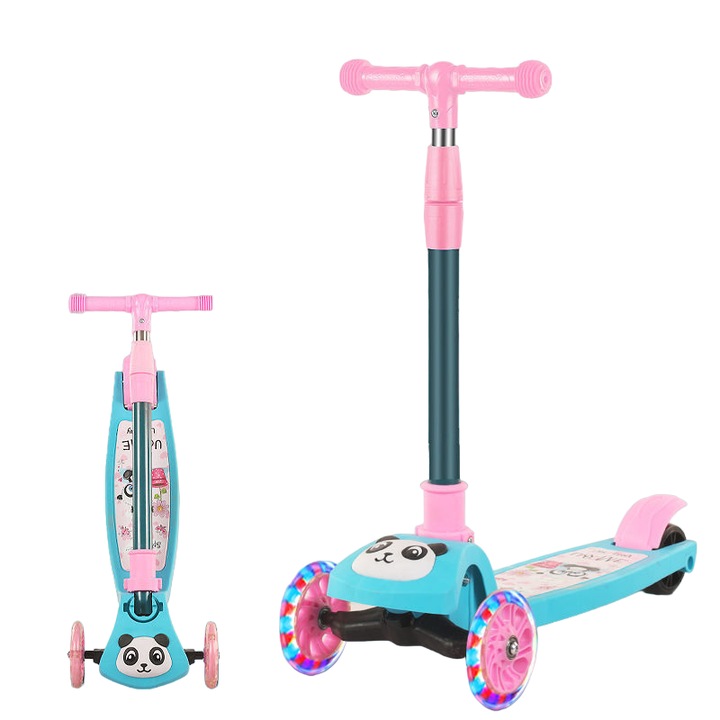 Trotineta 2 in 1 cu roti luminoase Mixbo, inaltime reglabila, 3 ani +, multicolor