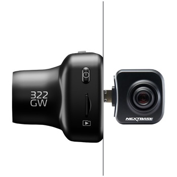 Camera auto DVR Duala Nextbase 322GW + Camera spate (NBDVR322GW+NBDVRS2RFCZ), Touch Display IPS 2.5" ,Full HD 1080p@60fps, Unghi 140°; Wi-Fi, Bluetooth