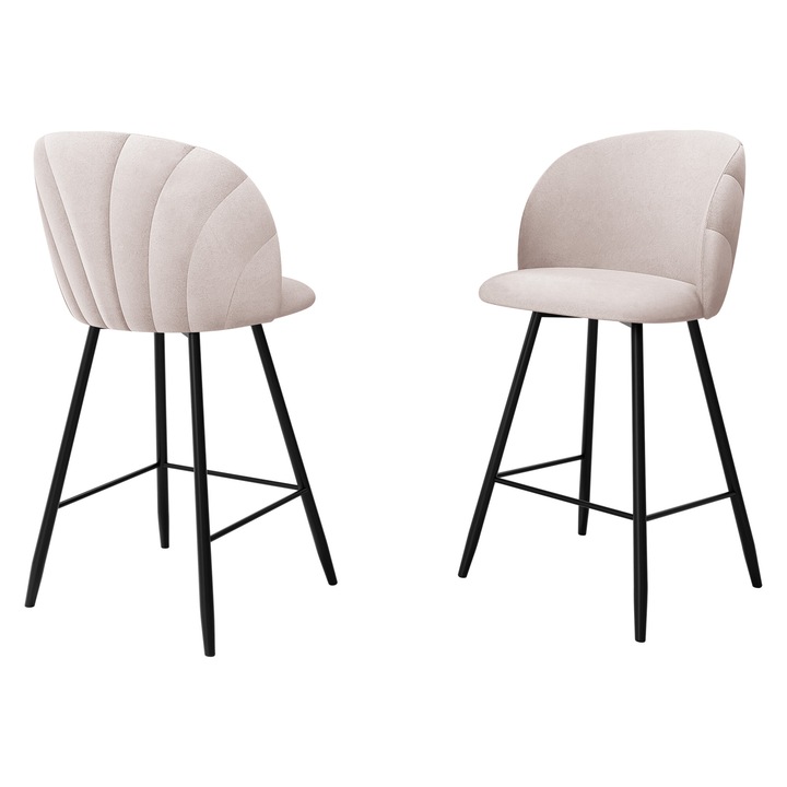 Scaun de bar tapitat JK99 H, MIRJAN24, roz, 51x51x105 cm