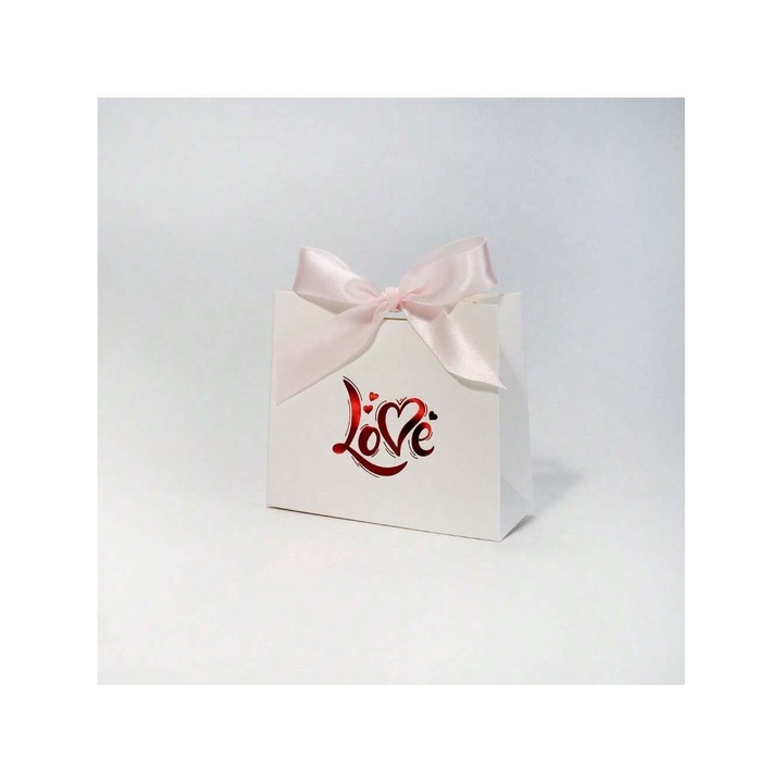 Set 20 pungi cadou cu fundita, Phiker, ambalaje pentru petreceri, dimensiune 11.5x4.5x10cm