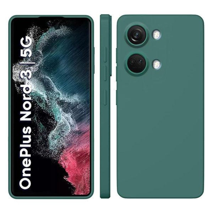 Кейс за OnePlus Nord 3, Тъмно зелен, Защита на камерата, Силикон, BzStore