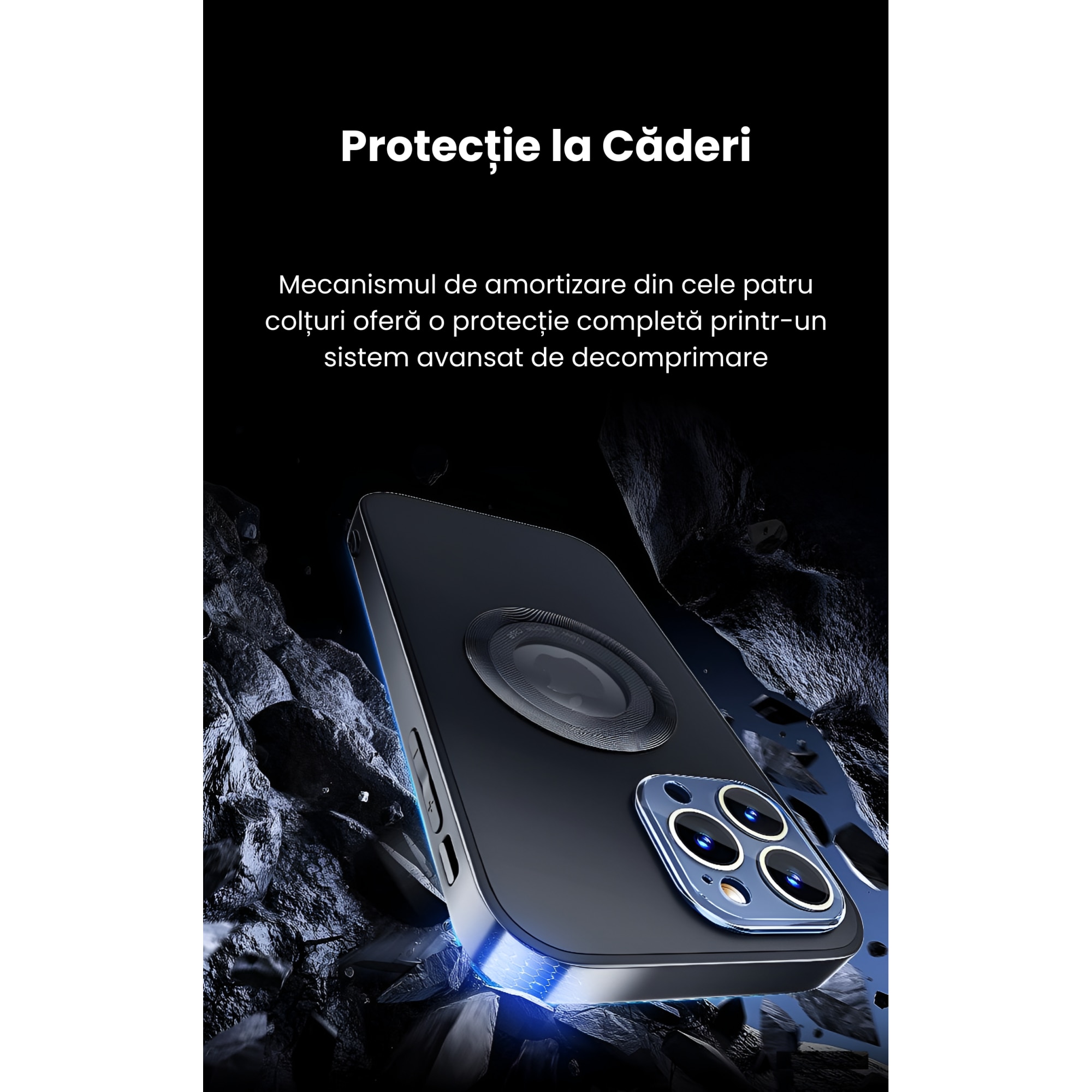 Husa Protectie cu incarcare MagSafe pentru iPhone 14 Pro Max, Slspeed, Protectie completa si design rafinat, materiale premium si rezistenta sporita la socuri, Gri Inchis