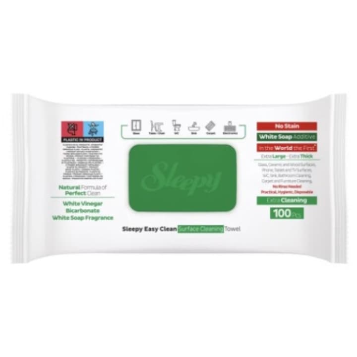 Servetele umede Extra Cleaning, cu otet si bicarbonat, fara pete si fara clatire, 100 bucati/pachet