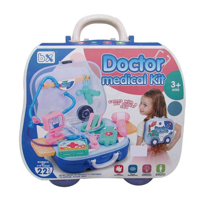 Set ghiozdan si accesorii Zita Toys, 22 piese, multicolor