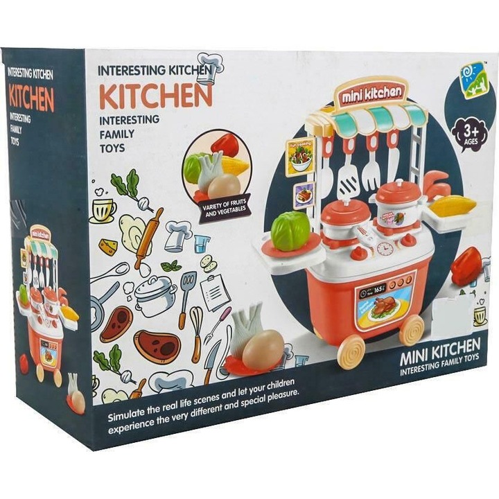 Set Bucatarie Copii Karotsaki cu Ustensile si Fructe