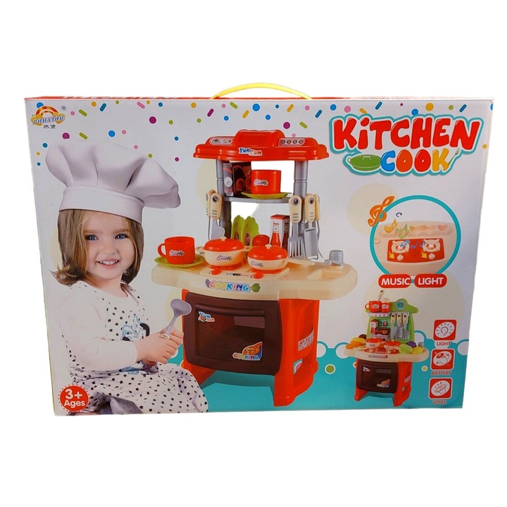 Bucatarie pentru copii, set cu muzica si lumini, Zita Toys, 30x45cm