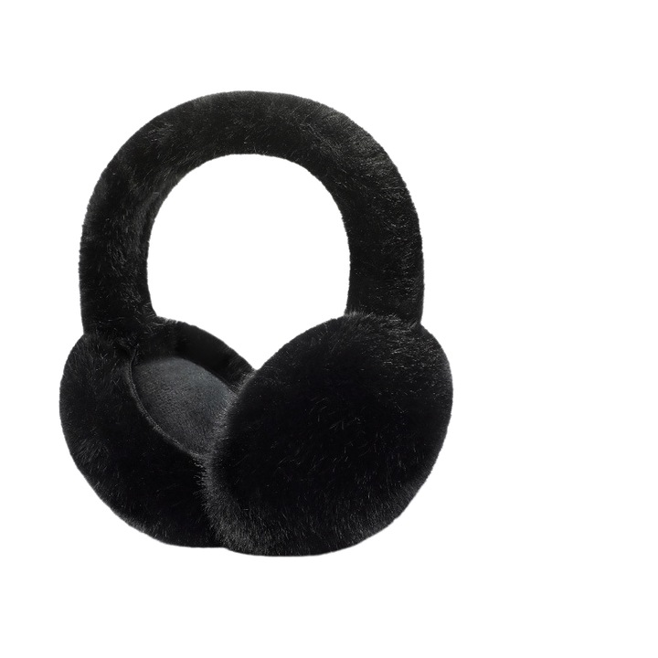 Fülvédő, fejhallgató stílusok, poliészter, divatos téli téma, univerzális méret, fekete