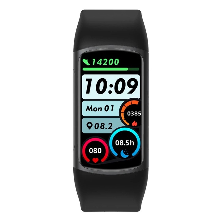Смарт часовник Wonlex MF12-F с bluetooth ЕКГ и здравен мониторинг, черен