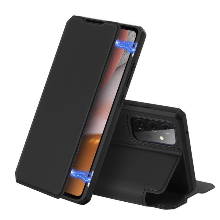 Husa tip carte Premium DuxDucis High Quality din Piele cu inchidere magnetica si buzunar pentru card compatibila cu Xiaomi Mi 11 Pro, Negru