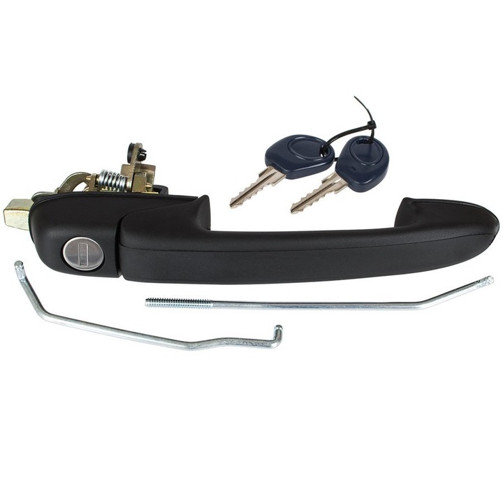 Jobb külső fogantyú Fiat Brava, Bravo, Marea, 1995-2001, fekete, kulccsal